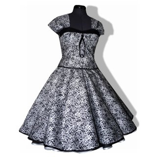 Kleid zum Petticoat wei schwarze abstrakte Punkte rmeldesign 36