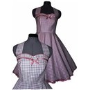 50er Jahre Kleid zum Petticoat Vintage rosa graue Punkte...