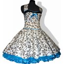 50er Kleid zum Petticoat wei mit schwarzen  Blumen...
