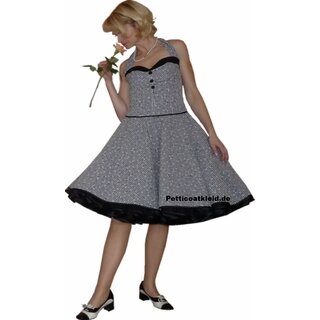 Korsagenkleid zum Petticoat 50er Jahre Vichy Karo  schwarz wei