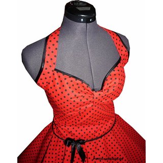 Punkte Petticoat Kleid 2 rot kleine schwarze Tupfen