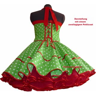 Punkte Petticoat Kleid apfelgrn mit rotem Akzent