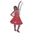 Kleid Rockabilly zum Petticoat rot-weie groe Punkte