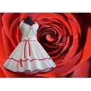 Brautkleid 50er Jahre Petticoatkleid wei rote Bnder