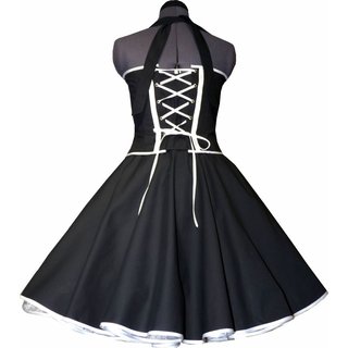 50er Jahre Petticoat Kleid  schwarz Dekoltee weie Blumen