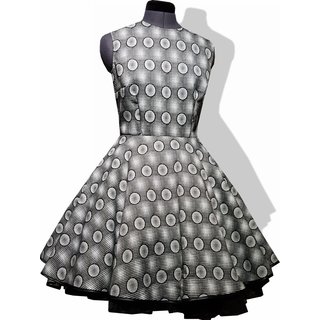 Kleid zum Petticoat Rockabilly schwarz wei grau Punkte Karo  32-44