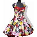 50er Jahre Kleid zum Petticoat Rosen sepia schwarz wei...