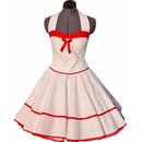 50er Jahre Kleid zum Petticoat wei mit roten kleinen...