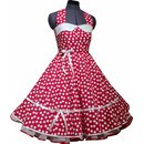  50er Jahre Petticoatkleid rot wei tanzende Punkte Kleid...