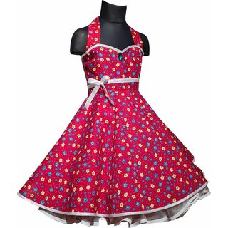 Kinder Petticoat Kleid Punkte Mdchen Einschulung Party Drehkleid rot Blumen