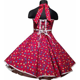 Kinder Petticoat Kleid Punkte Mdchen Einschulung Party Drehkleid rot Blumen