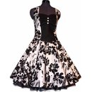 50er Kleid zum Petticoat wei schwarze Blumen schwarzer...