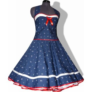Kleid zum Petticoat Marine Sailor blau Anker wei rot 36/44/46