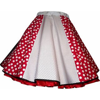 50er Jahre Tanzrock Tellerrock zum Petticoat groe kleine Punkte schwarz wei rot