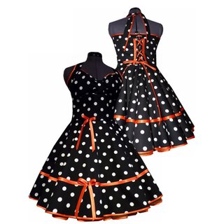 Punkte Petticoat Kleid 2 schwarz Tupfen wei 20mm