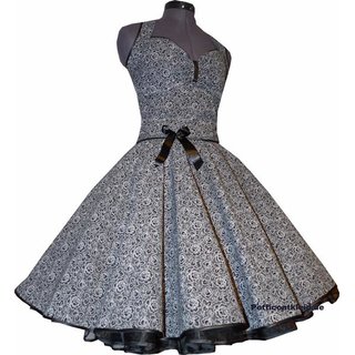 Festliches 50er Petticoat Kleid schwarze Rschen