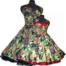 50er Jahre Kleid Blumen zum Petticoat grn schwarz