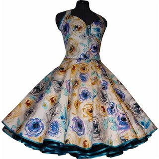 Petticoat Kleid filigrane trkisene Rosen