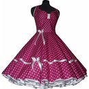 Petticoat Kleid  pink kleine weie Punkte Punktekleid