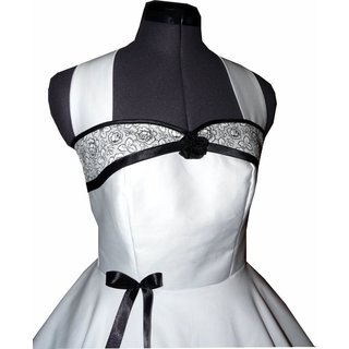 50er Jahre Brautkleid zum Petticoat Hochzeitskleid wei zarte Blumen schwarz