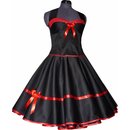 Schwarzes 50er Petticoat Kleid Festkleid Vintage Band rot