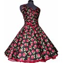 Schwarzes Petticoat Kleid der 50er Jahre Retrokleid rote...