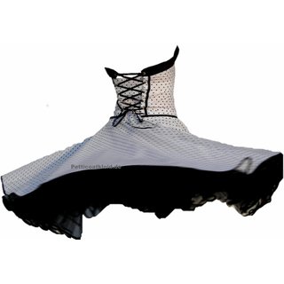 Punkte Petticoat Kleid Rockabilly wei kleine schwarze Tupfen
