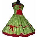 Petticoat Kleid 50th Korsagen grn rot weie Punkte 36