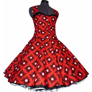 50er Kleid zum Petticoat weie Punkte schwarze Blumen