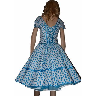 Korsagen Kleid zum Petticoat mit Dirndlcharakter wei trkis Pun