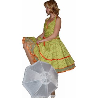 Petticoat Kleid 50th grn orange Punkte