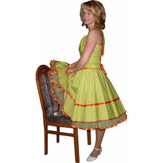 Petticoat Kleid 50th grn orange Punkte