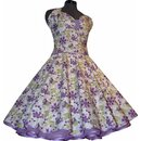 50er Kleid mit Petticoat wei Blumen lila violet...