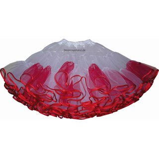 Petticoat wei rot geflammt zweifarbig
