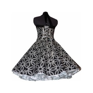 50er Jahre Petticoatkleid zum Petticoat schwarz weiße Kreise Vintage