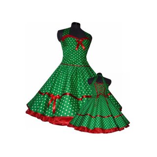 50er Punkte Kleid zum Petticoat  türkis grün blau orange pink braun