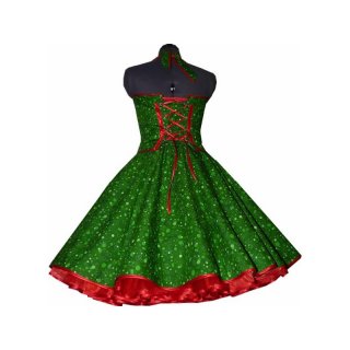 50er Tanzkleid zum Petticoat grün mit grünen Punkten