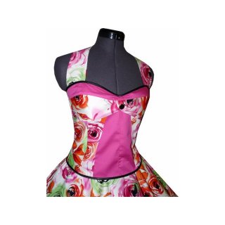 Korsagen Petticoat Kleid filigrane pink grüne Rosen
