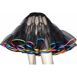 leichter Petticoat schwarz Regenbogen