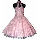50er Tanzkleid Petticoat rosa Vichy Karo mit Blumen