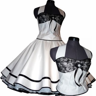 50er Brautkleid Petticoatkleid schwarze Spitze zum Petticoat