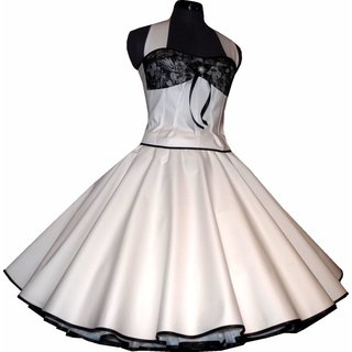 50er Brautkleid Petticoatkleid schwarze Spitze zum Petticoat