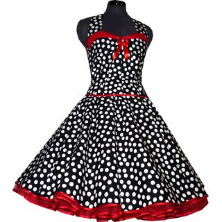 50er Tanzkleid Petticoatmode schwarz tanzende weie Punkte