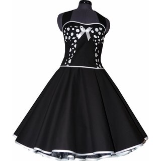 Petticoat Kleid schwarz Vintage Dekoltee weie Punkte