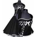 Petticoat Kleid schwarz Vintage Dekoltee weiße Punkte