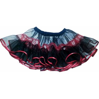 Petticoat schwarz rot Streifen kurz Karneval Kinder Fasching
