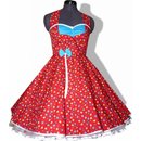 Tanzkleid 50er Jahre zum Petticoat rot weiße Punkte...