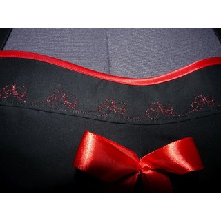 Schwarzes festliches Petticoatkleid mit Stickerei im 50er Jahre Stil