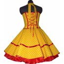 Punkte Petticoat Kleid Korsage gelb weiße Punkte rot