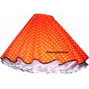 Punkte Petticoat Kleid orange weiße Tupfen schwarzer Akzent
